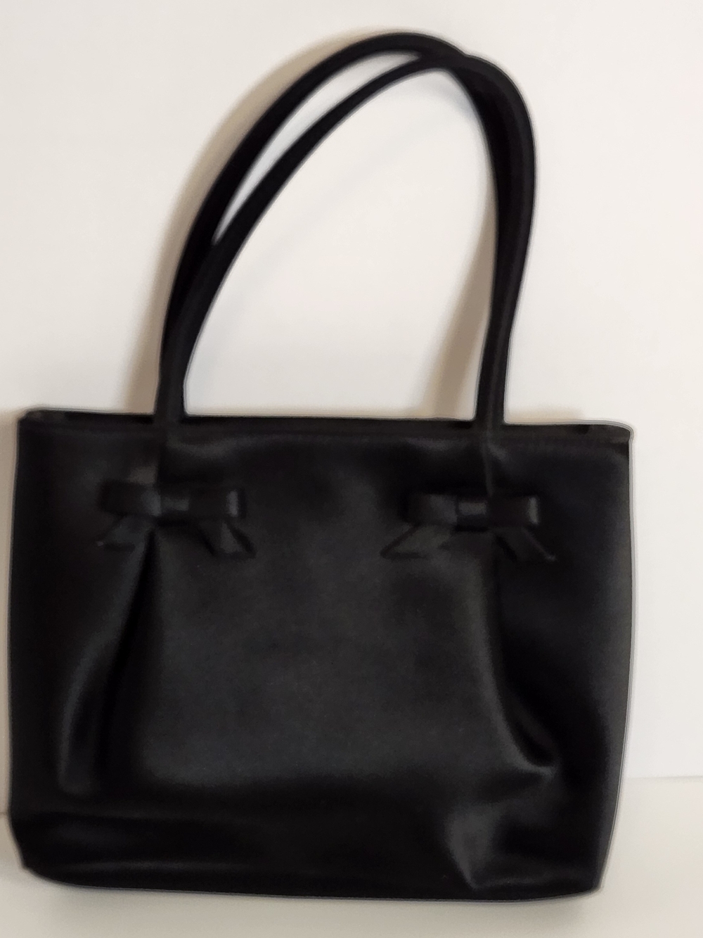 LOFT Black Mini Tote with Bow Accents